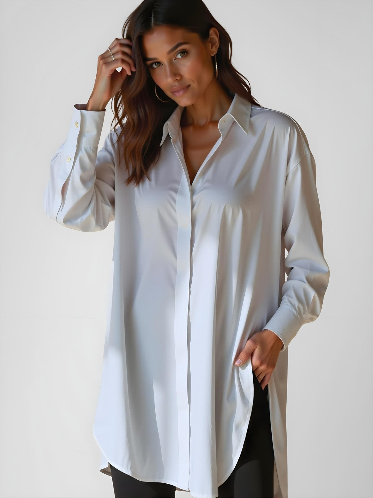 Flowy Button-Up Shirt Dress