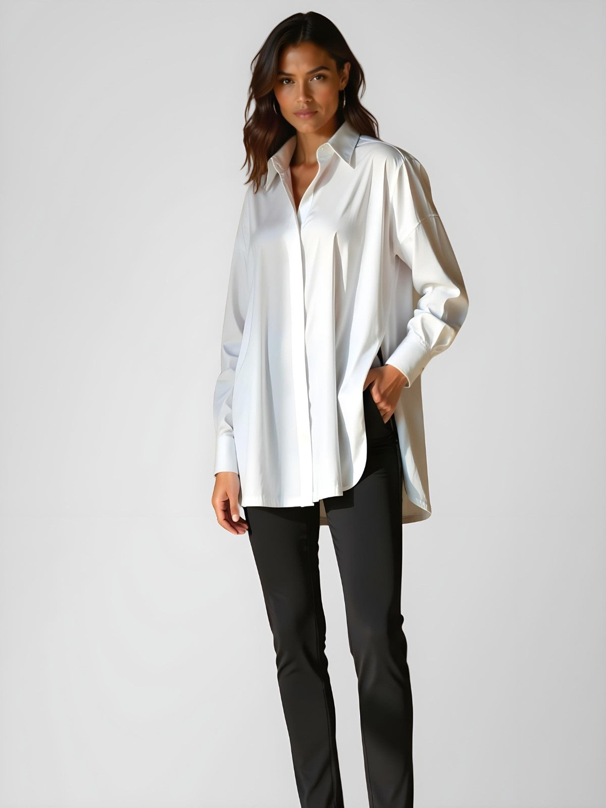 Flowy Button-Up Shirt Dress