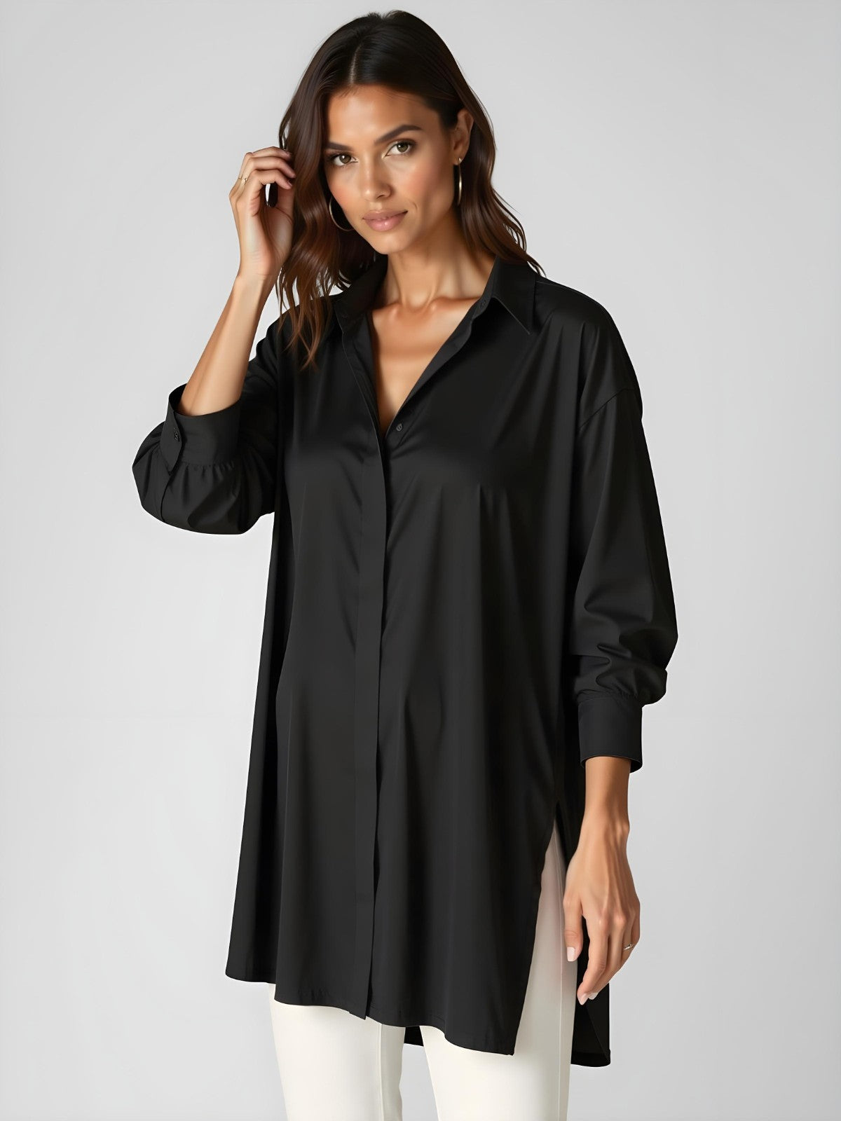 Flowy Button-Up Shirt Dress