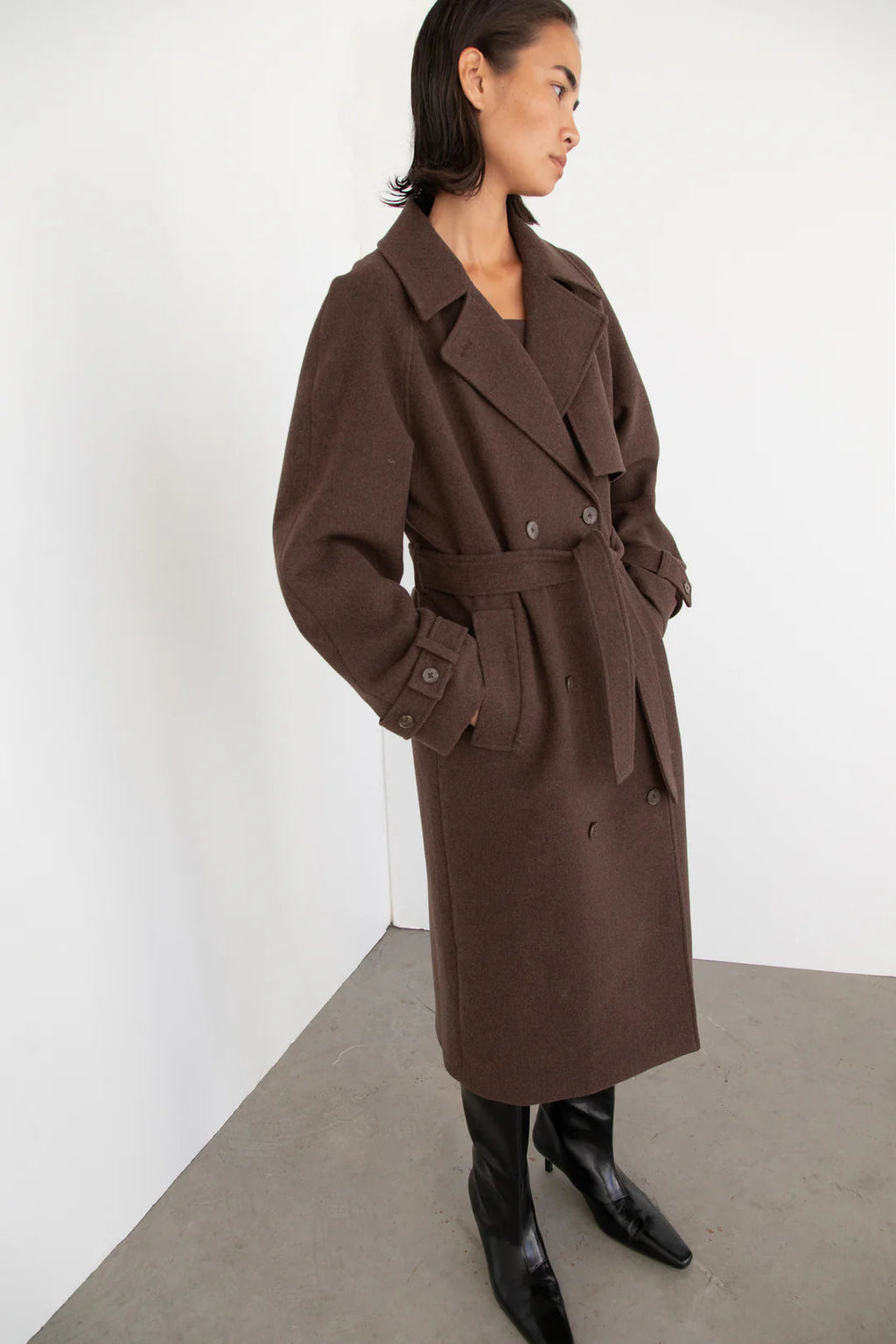 Elegant Brown Trench Coat